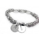 Chainmaille & Hand Stamped Initial Charm Bracelets
