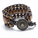 Golden Coral & Tiger's Eye Woven Cuff 