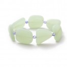 Green & Purple "Sea Glass" Stretch Bracelet