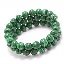 Malachite Double Wrap Memory Wire Bracelet