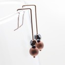 Copper Crystal Geo Drop Earrings