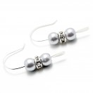 Silver Pearl & Crystal Drop Earrings
