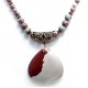 Australian Fire Jasper & Leather Necklace