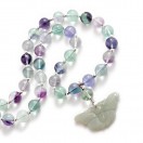 Jade Butterfly & Rainbow Fluorite Necklace